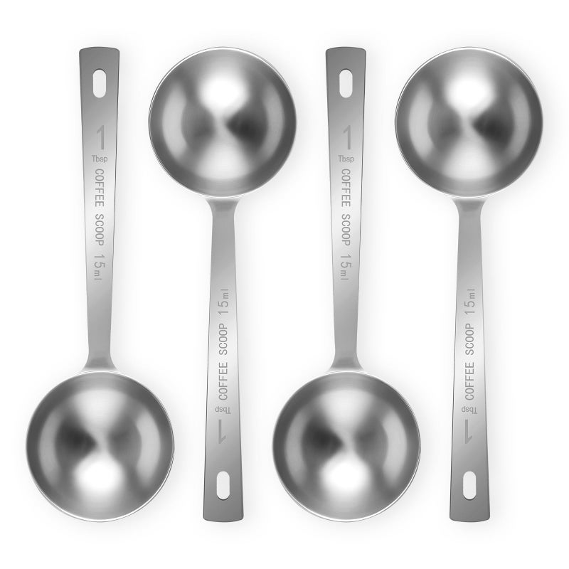 Flezoo 4Pcs Coffee Scoop Spoon - 1 Tablespoon Measuring Spoon  15ML Stainless Steel Coffee Spoons  Long Handle Coffee Measuring Scoop for Ground Coffee  Loose Tea and Powder - Image 1